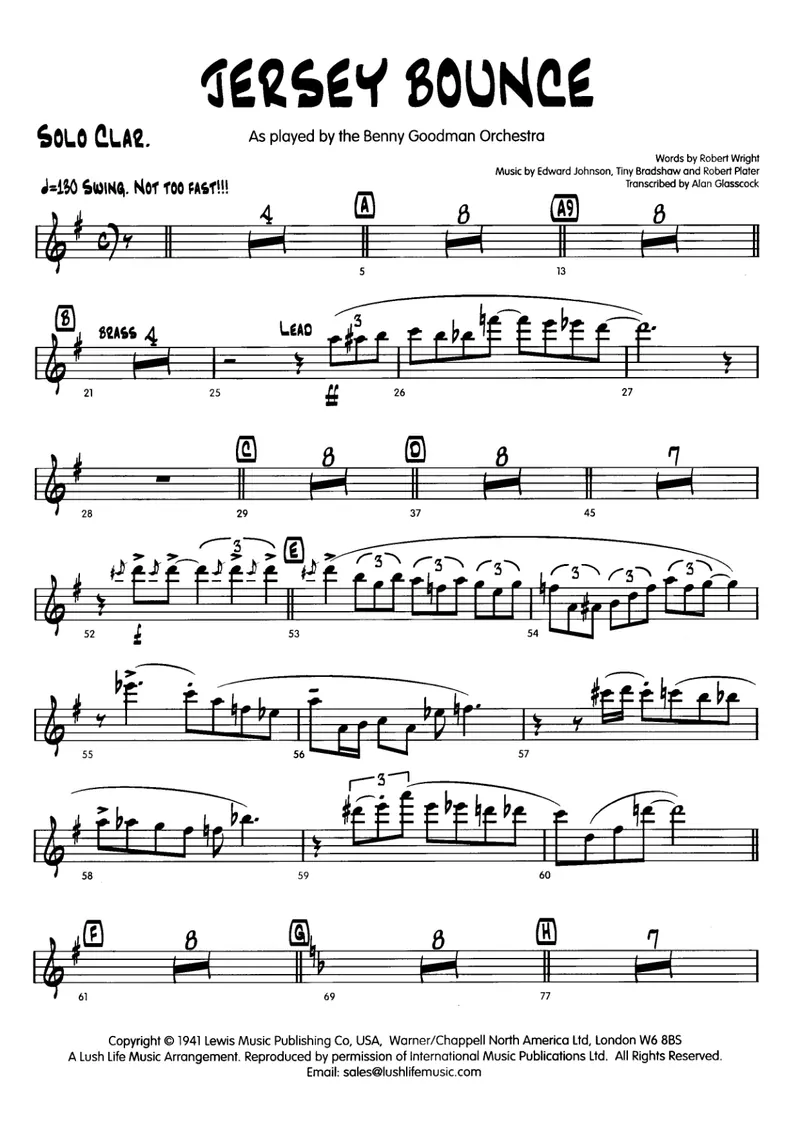 Jersey Bounce score preview