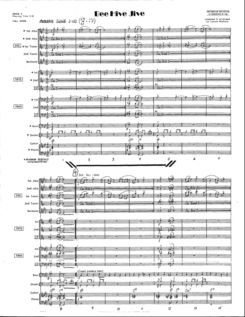 Bee Hive Jive score preview