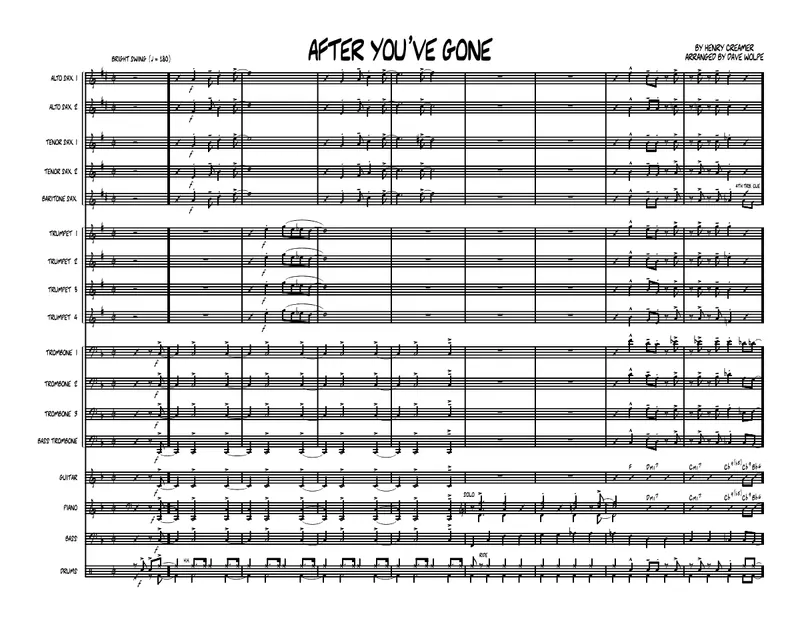 After You've Gone score preview