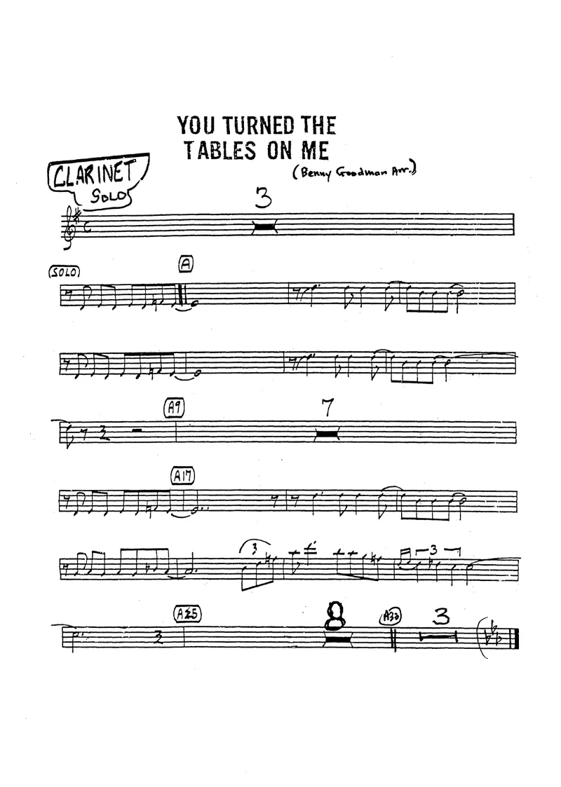 You Turned The Tables On Me score preview