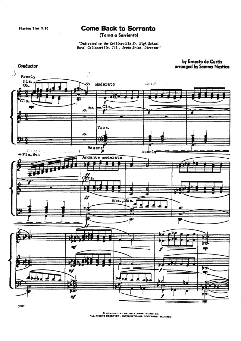 Come Back To Sorrento score preview