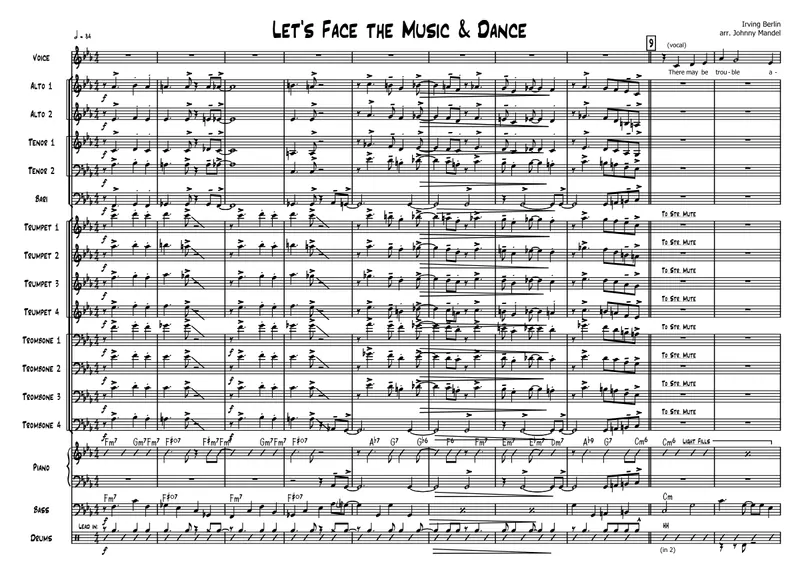 Let's Face The Music And Dance score preview