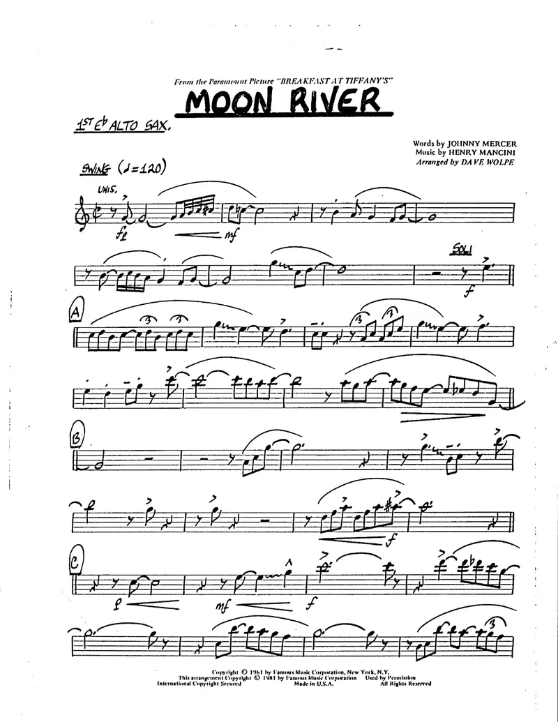 Moon River score preview