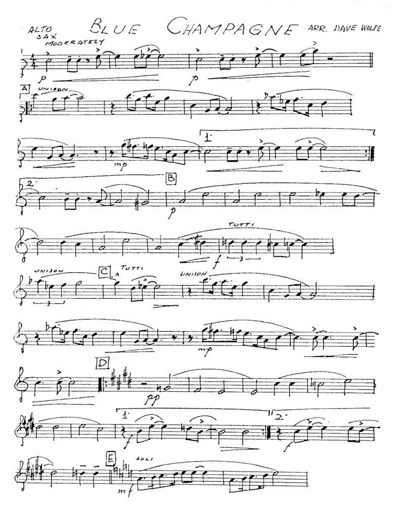 Blue Champagne score preview