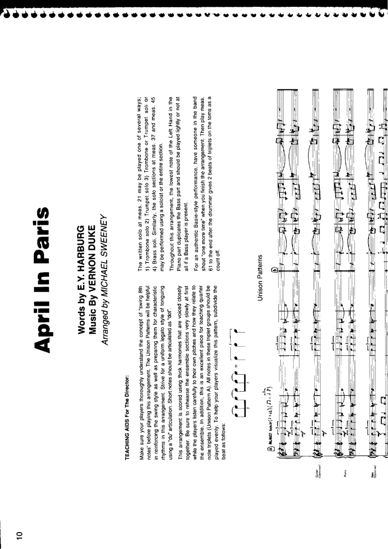 April In Paris score preview