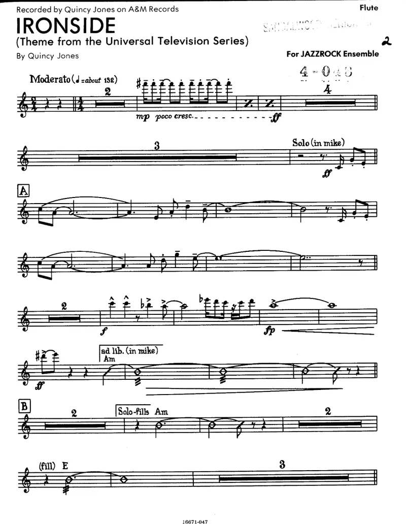 Theme From Ironside score preview