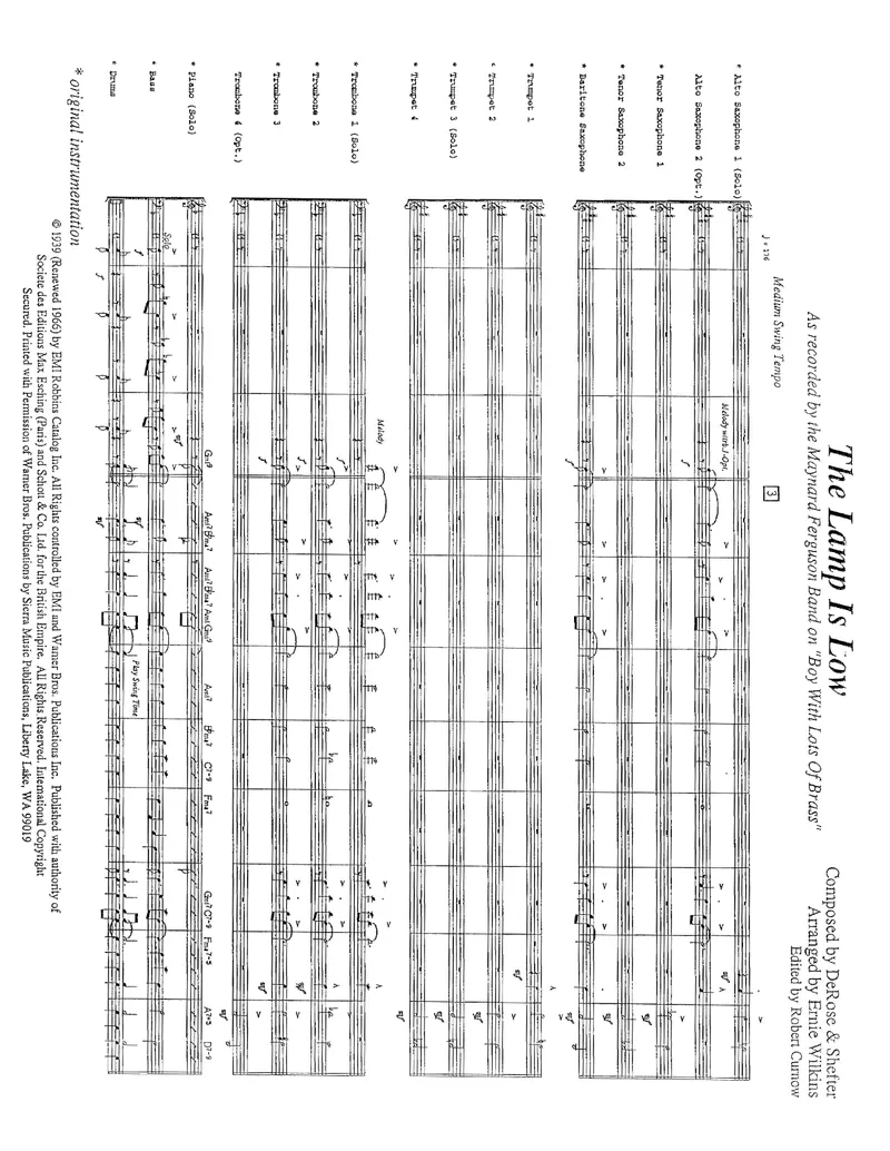 The Lamp Is Low score preview