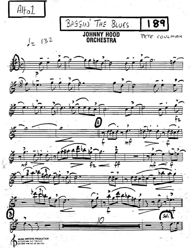 Baggin' The Blues score preview