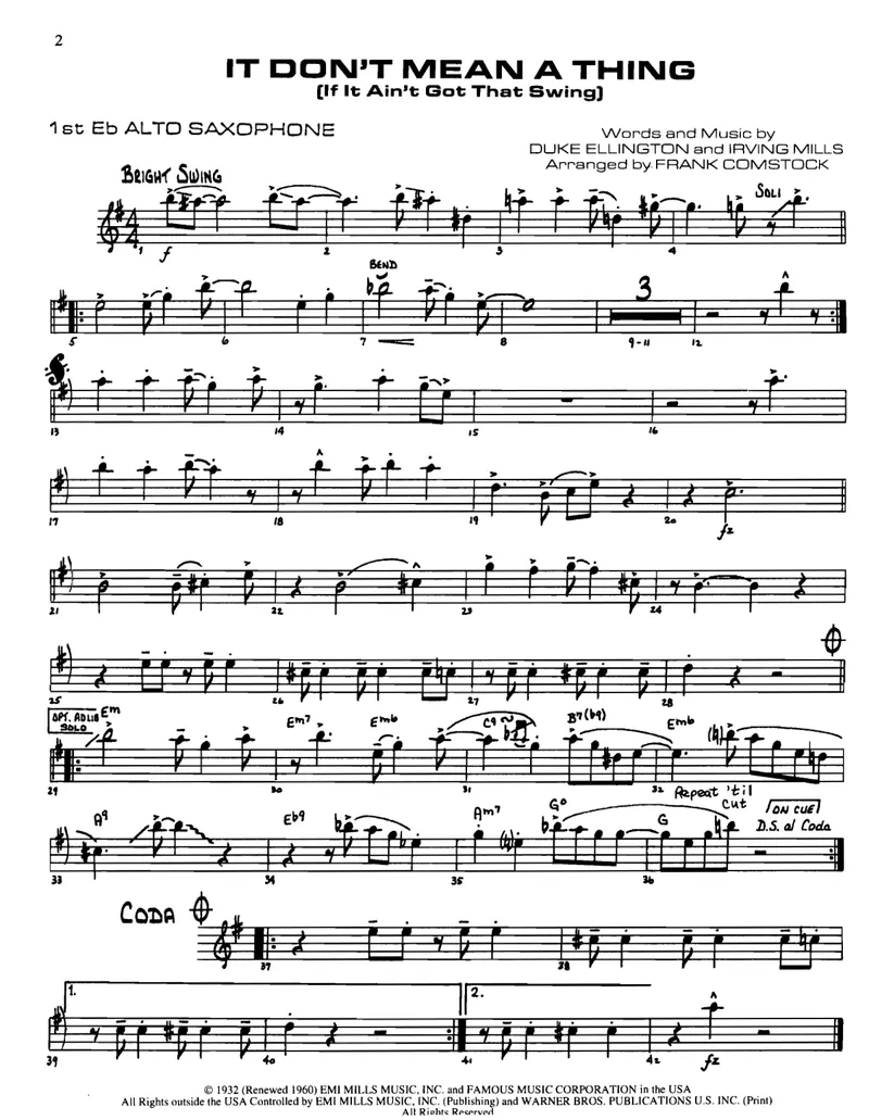 It Don't Mean A Thing score preview