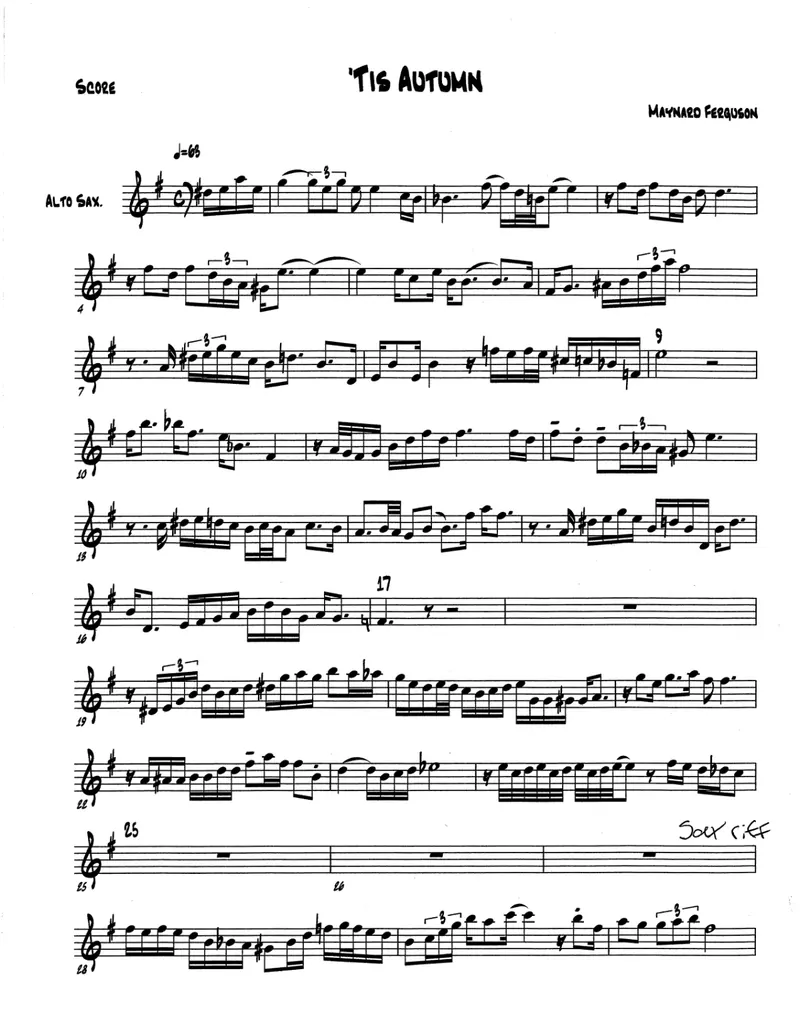 Tis Autumn score preview