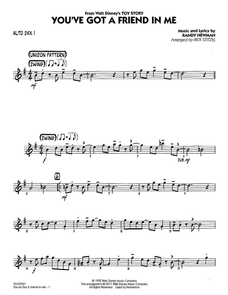You've Got A Friend In Me score preview