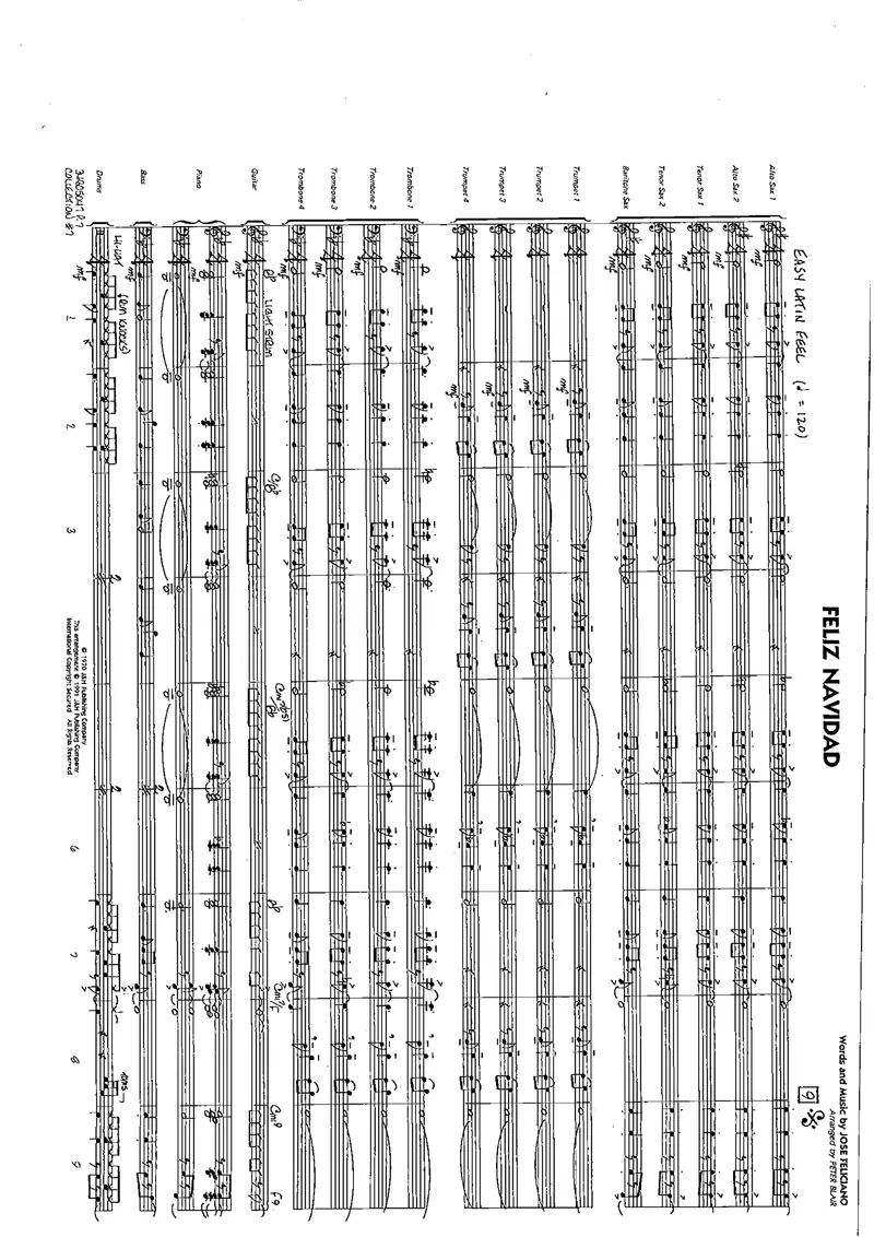Feliz Navidad score preview