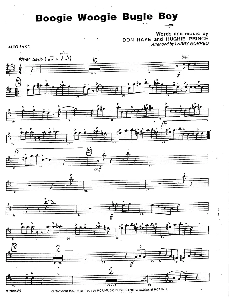 Boogie Woogie Bugle Boy [L.Norred] score preview