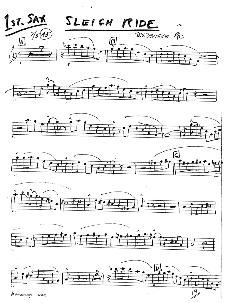 Sleigh Ride score preview