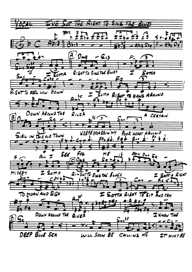 I've Got The Right To Sing The Blues score preview