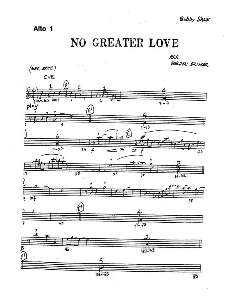 There Is No Greater Love score preview