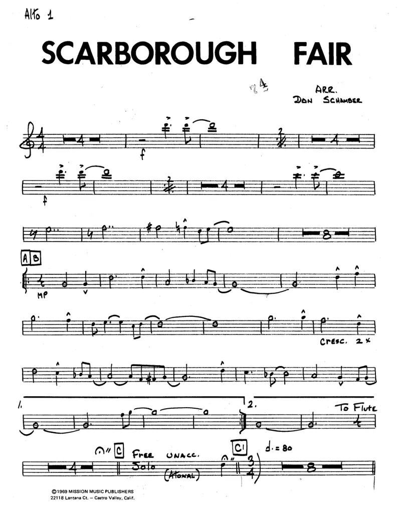 Scarborough Fair score preview