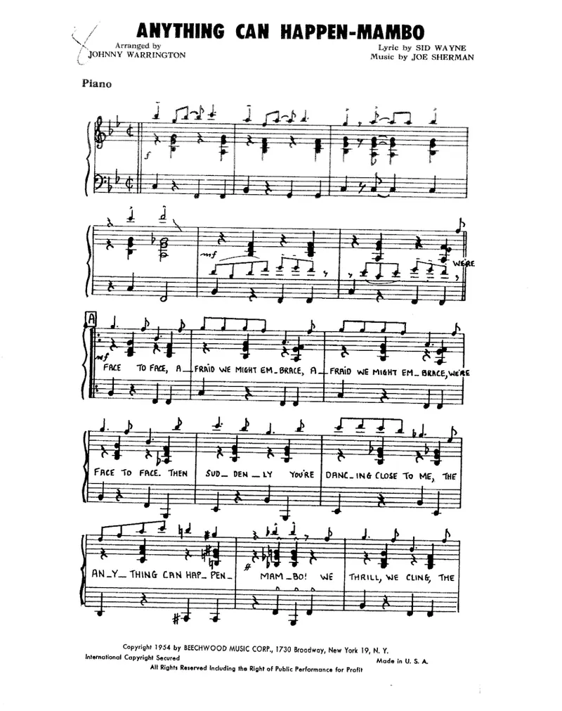 Anything Can Happen-Mambo score preview