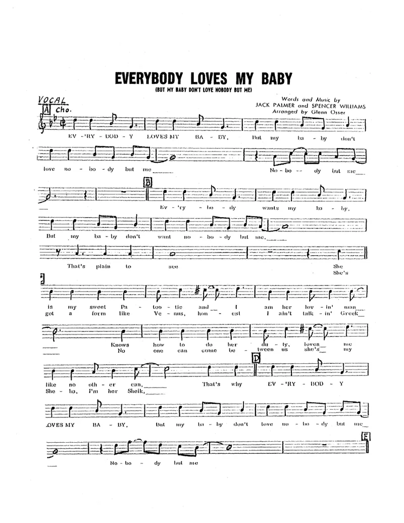 Everybody Loves My Baby score preview