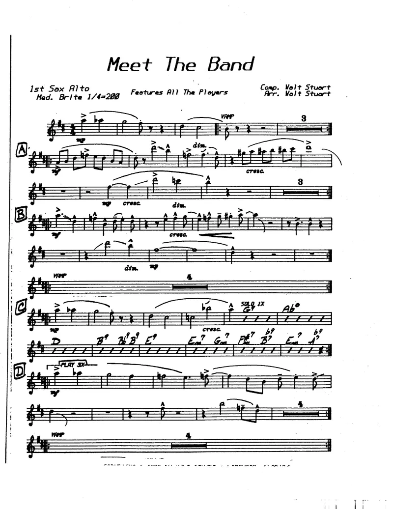 Meet The Band score preview