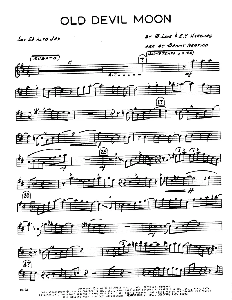 Old Devil Moon score preview