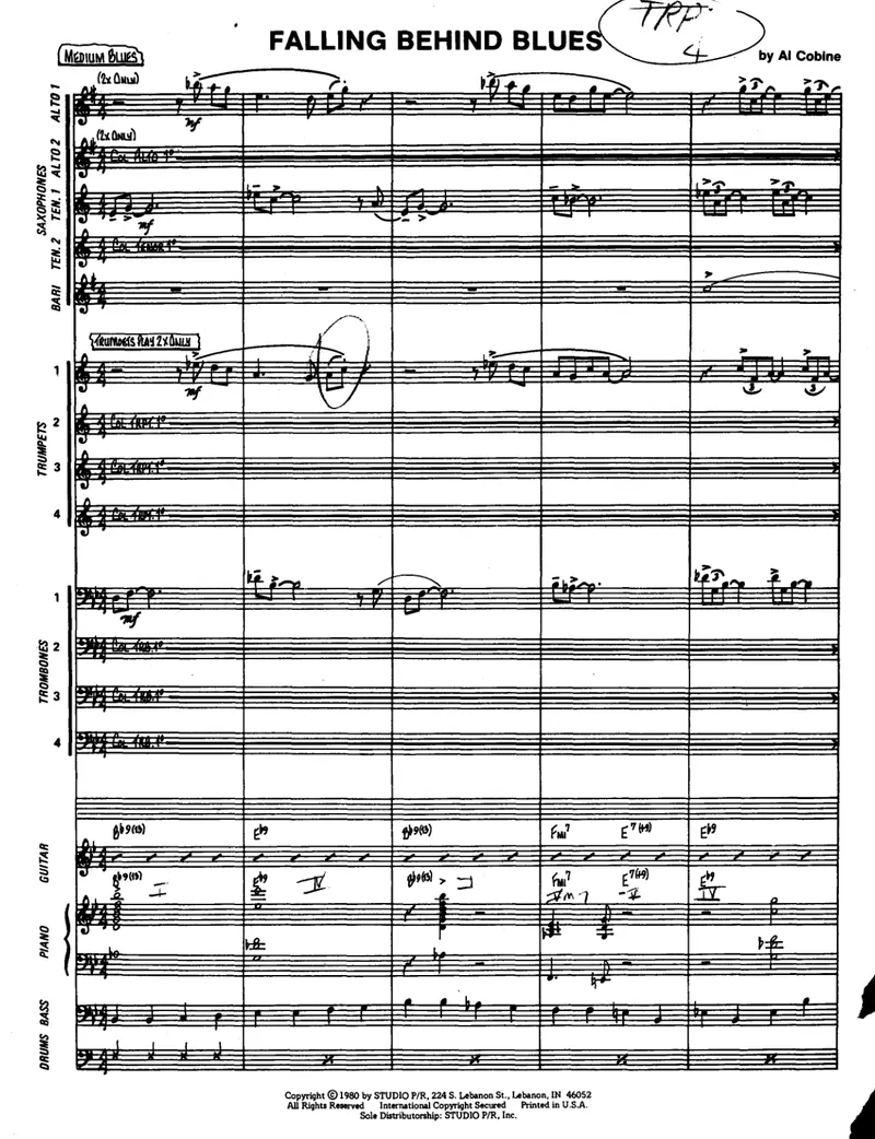 Falling Behind Blues score preview