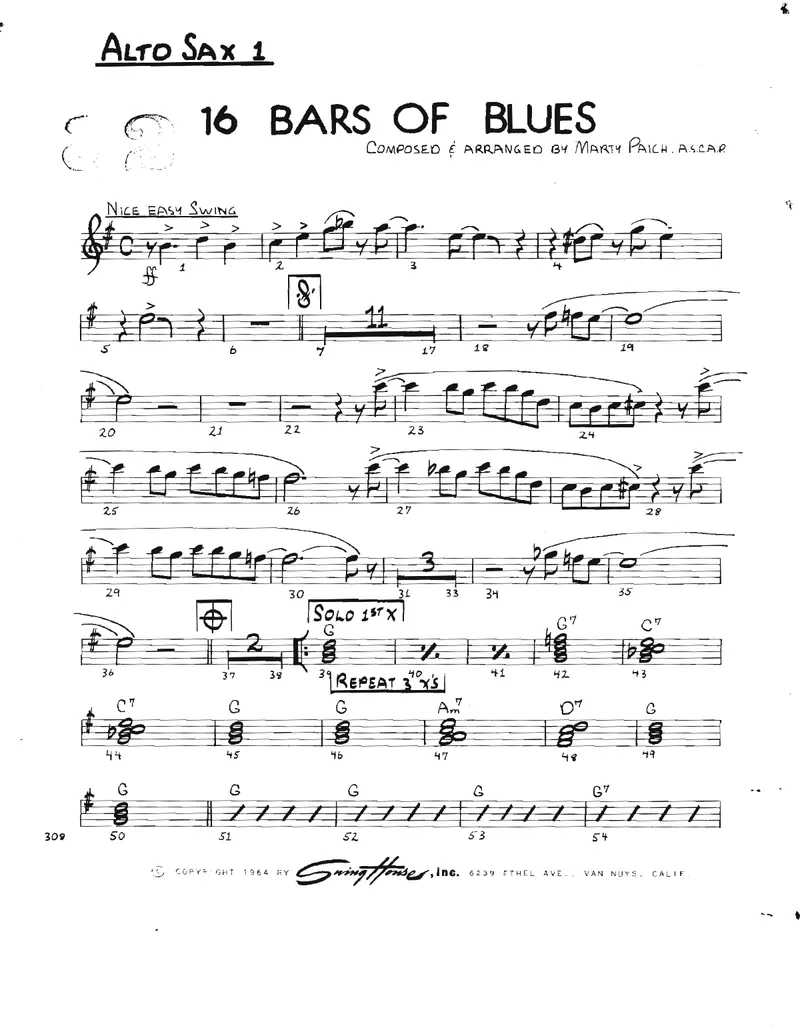 16 Bars Of Blues score preview