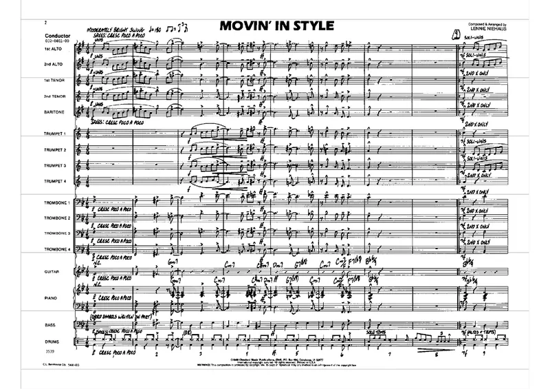Movin' In Style score preview