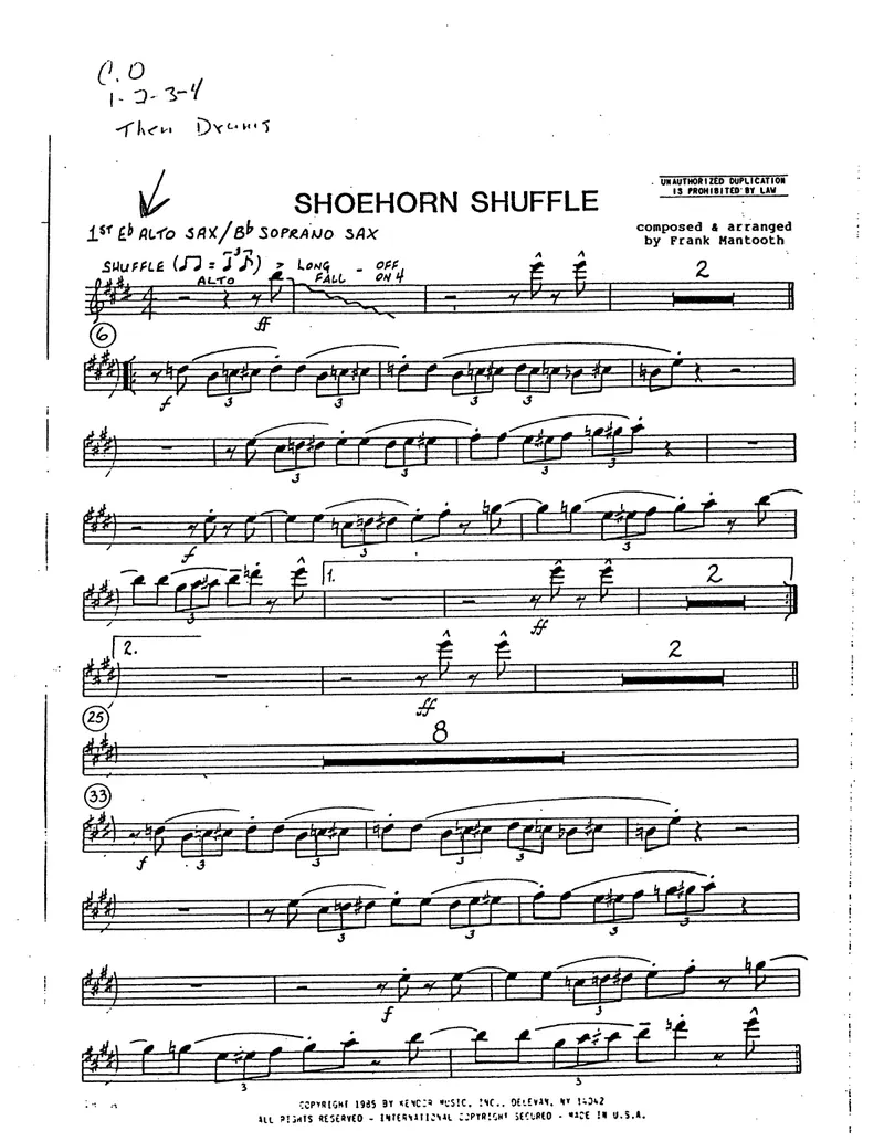 Shoehorn Shuffle score preview