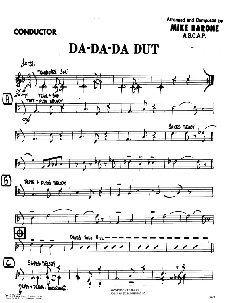 Da Da Da Dut score preview