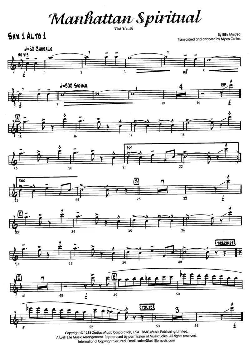 Manhattan Spiritual score preview