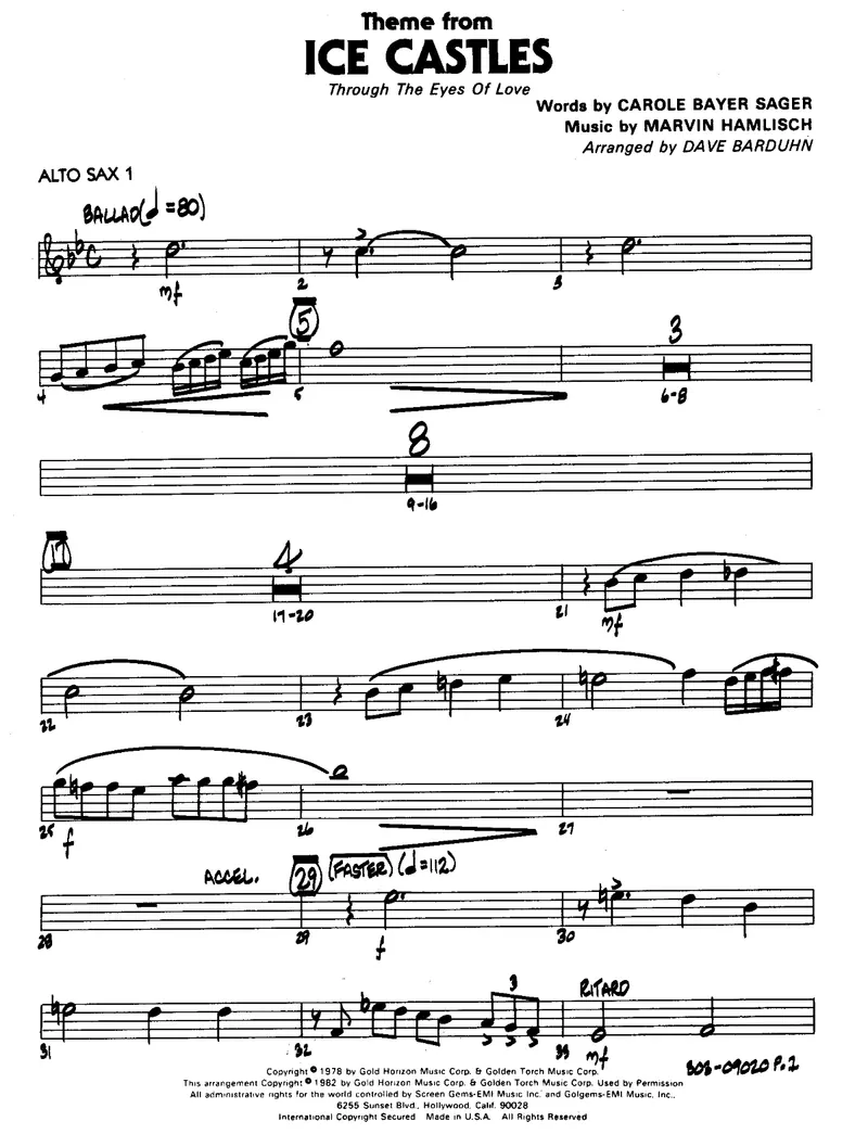 Through The Eyes Of Love score preview