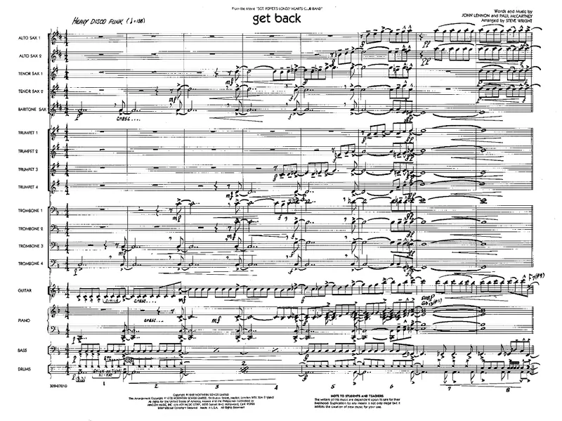 Get Back score preview