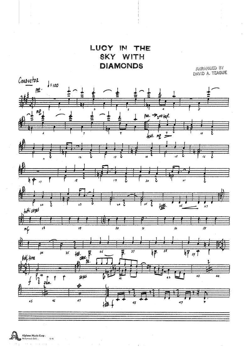 Lucy In The Sky With Diamonds score preview