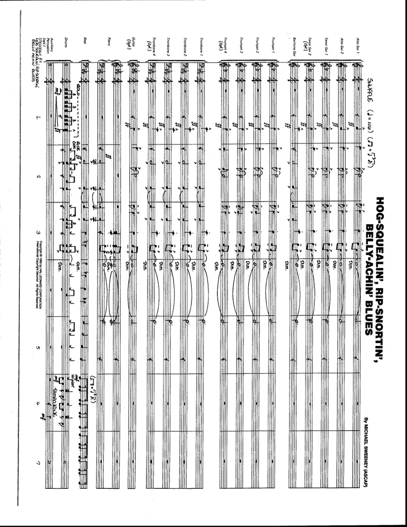 Hog-Squealin', Rip-Snortin', Belly-Achin' Blues score preview