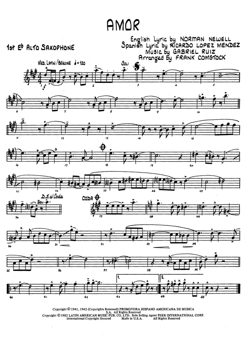 Amor score preview