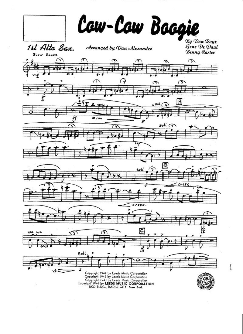 Cow-Cow Boogie score preview