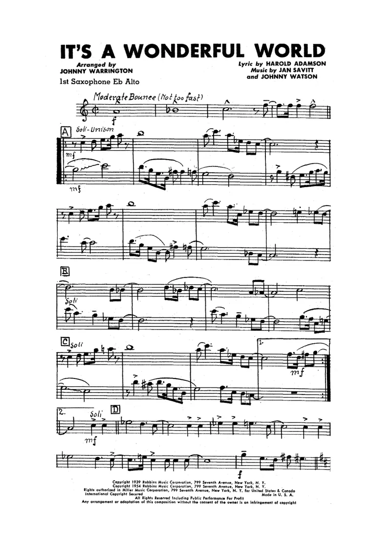 It's a Wonderful World score preview