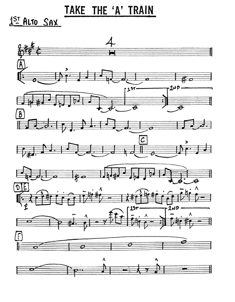 Take The A Train score preview