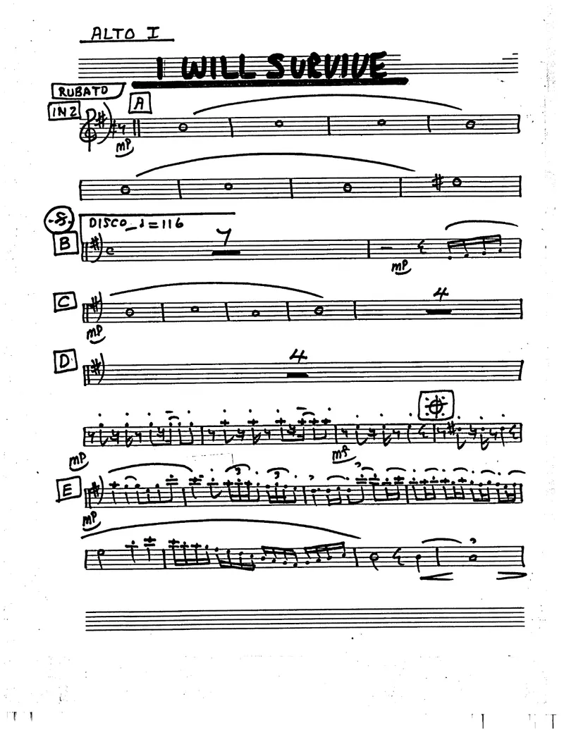 I Will Survive score preview