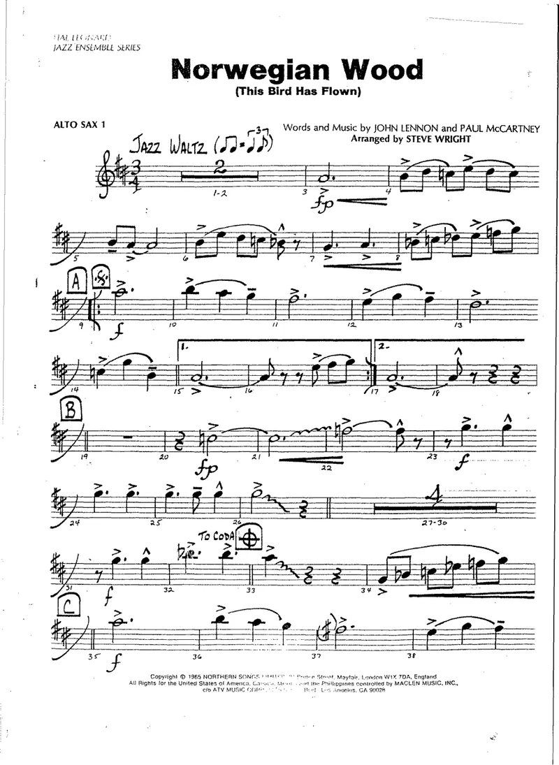 Norwegian Wood score preview