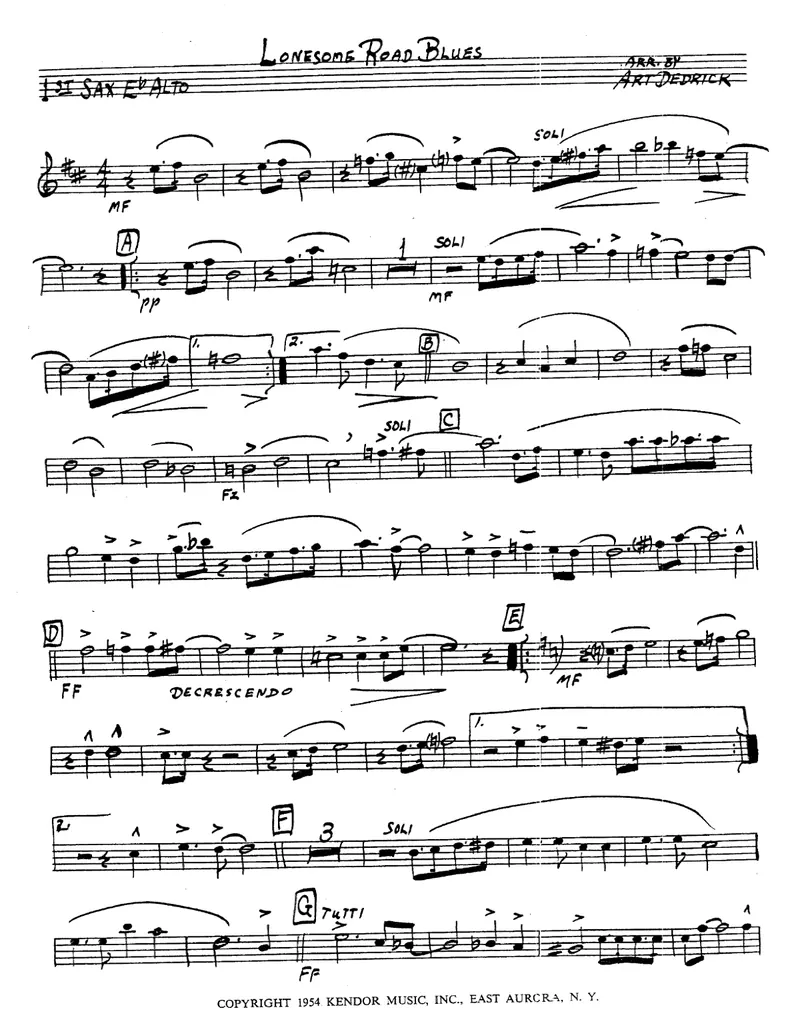 Lonesome Road Blues score preview
