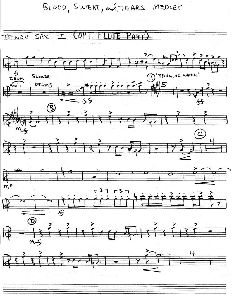 Blood Sweat & Tears Medley score preview