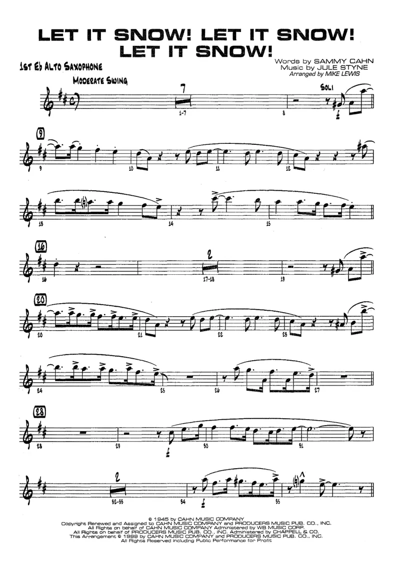 Let It Snow! Let It Snow! Let It Snow! score preview