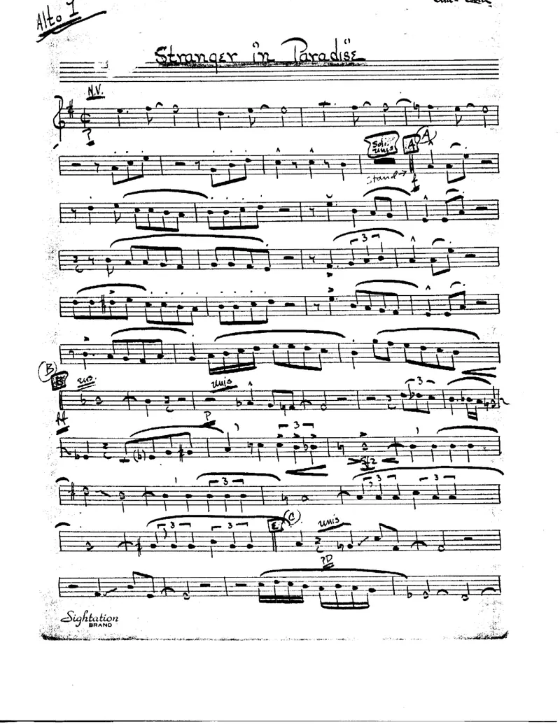 Stranger In Paradise score preview