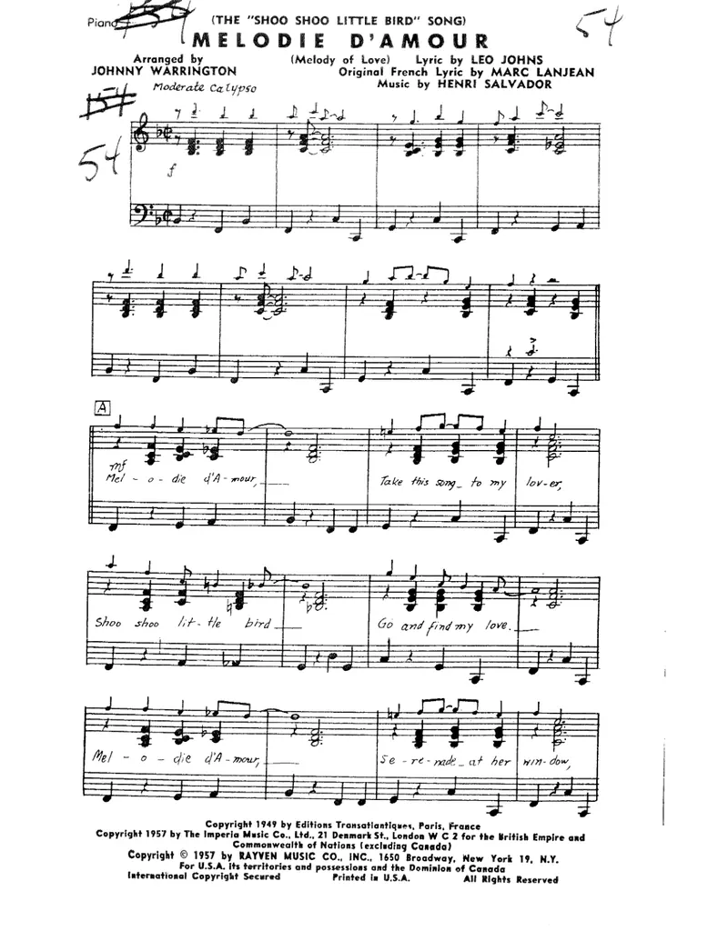 Melodie DAmour score preview
