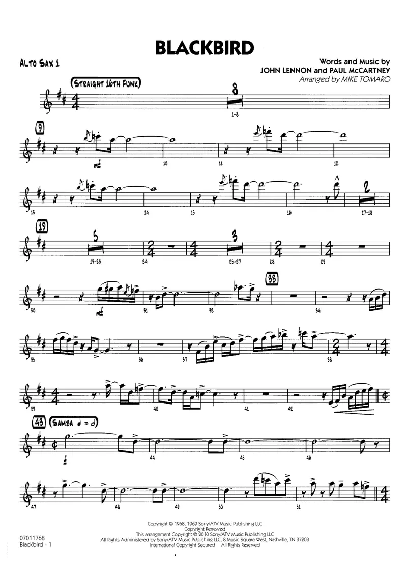 Blackbird score preview