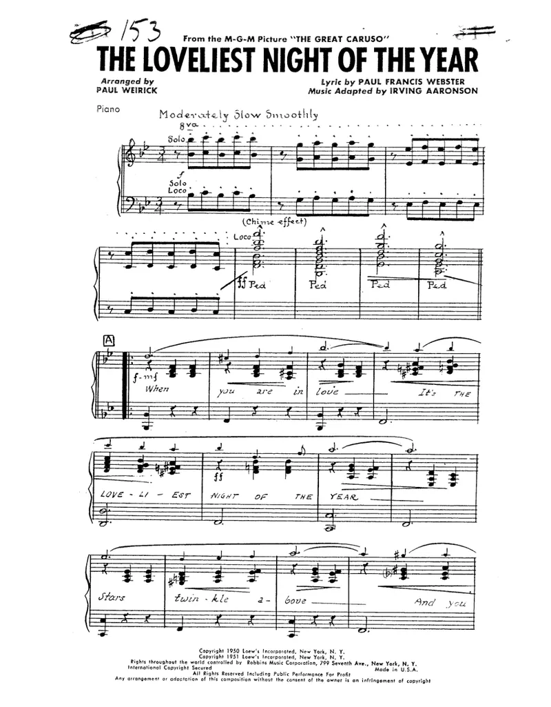 The Loveliest Night Of The Year score preview