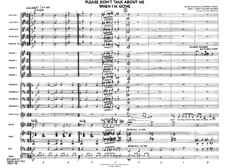 Please Don't Talk About Me When I'm Gone score preview
