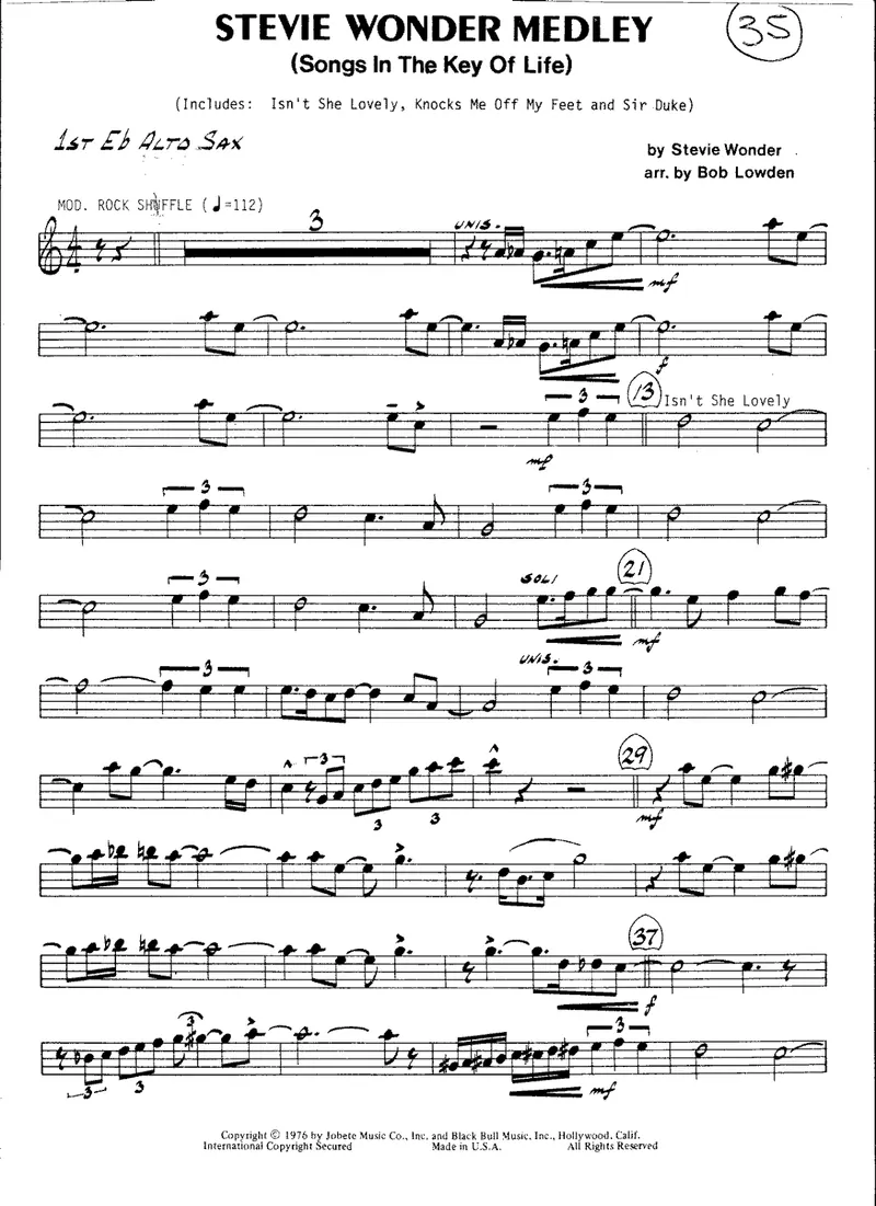 Stevie Wonder Medley score preview
